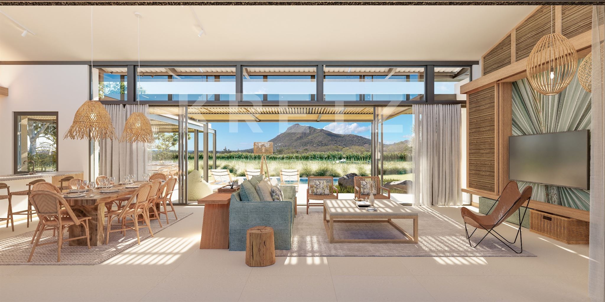 A haven of tranquillity: a 3-bedroom villa nestled between the golf course and the mountains
