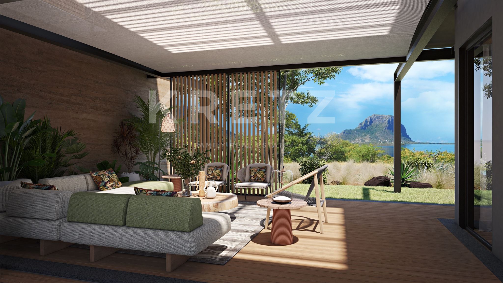 Exceptional views: the sea, nature and Le Morne in the background