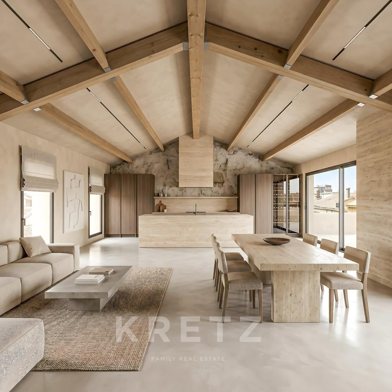 300m2 Hacienda style house with 150m2 of terrace with sea views and garage