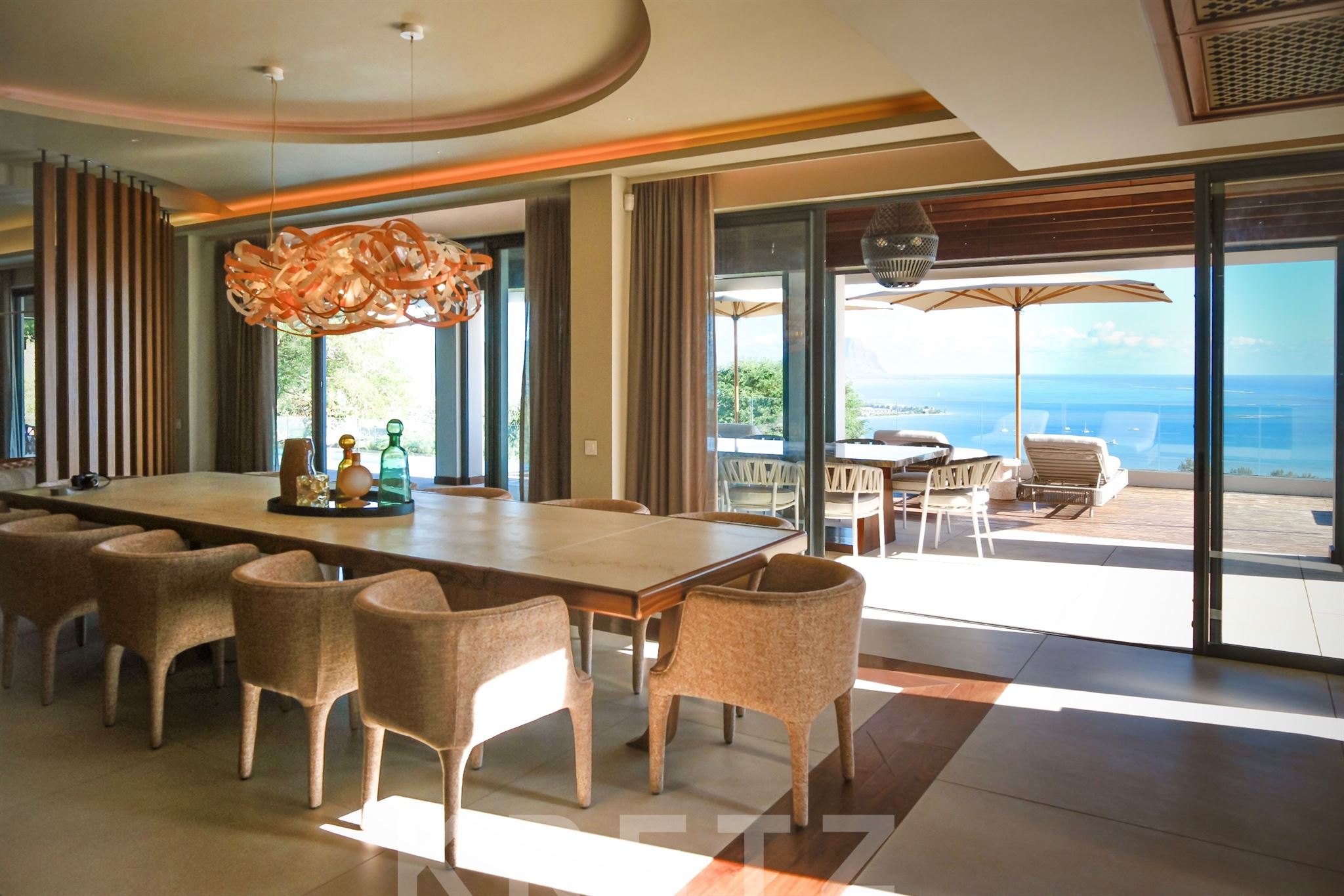 An exceptional contemporary villa with panoramic views of Le Morne and the ocean
