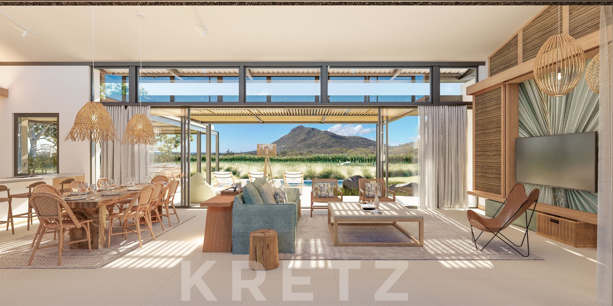 Contemporary villa currently under construction on a golf course