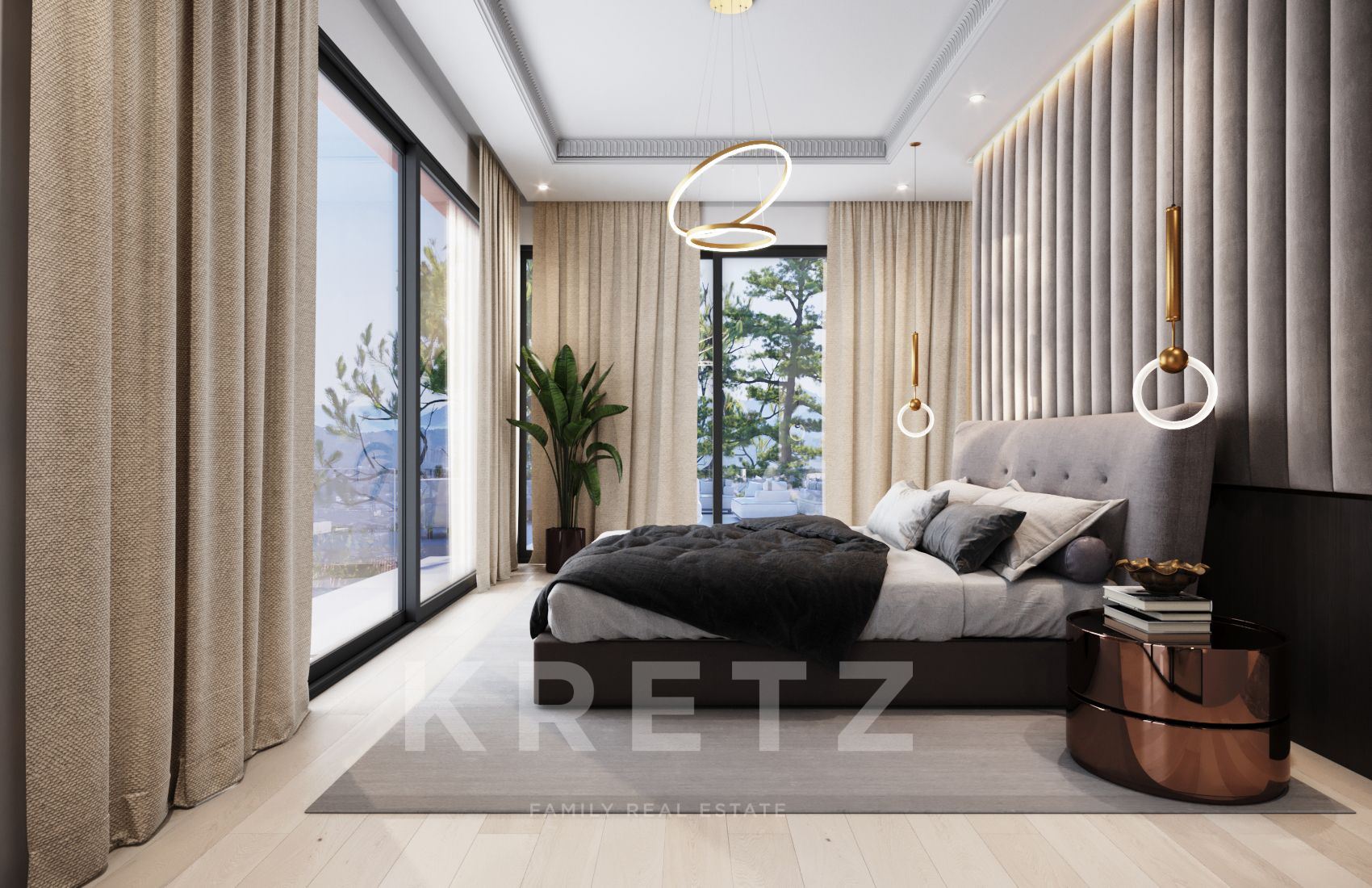 New villa with panoramic sea and mountain views