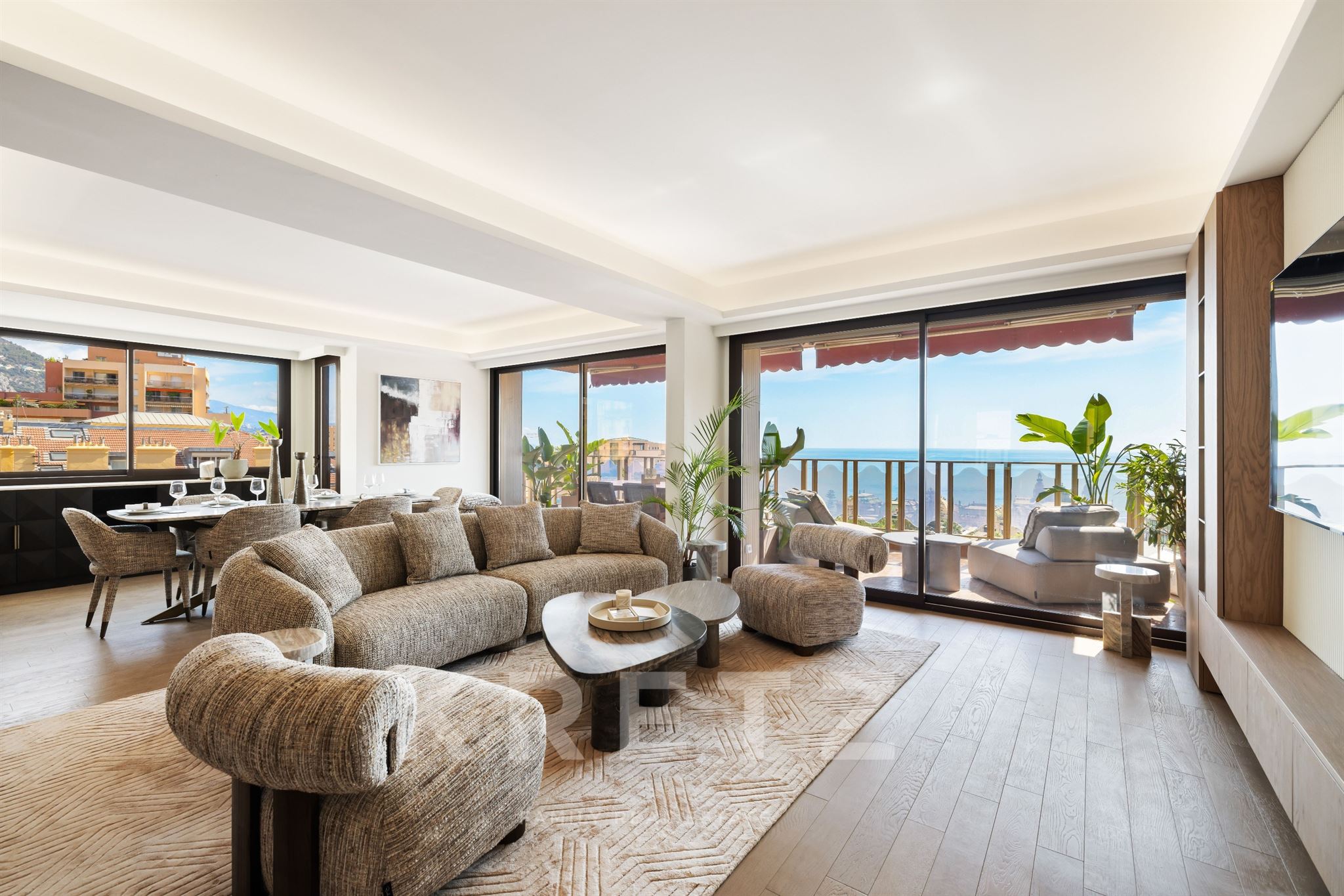 Carré d'Or – 148 m² avec 34 m² de terrasses, vue mer et Casino