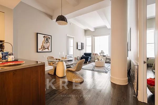Grand living in doorman building