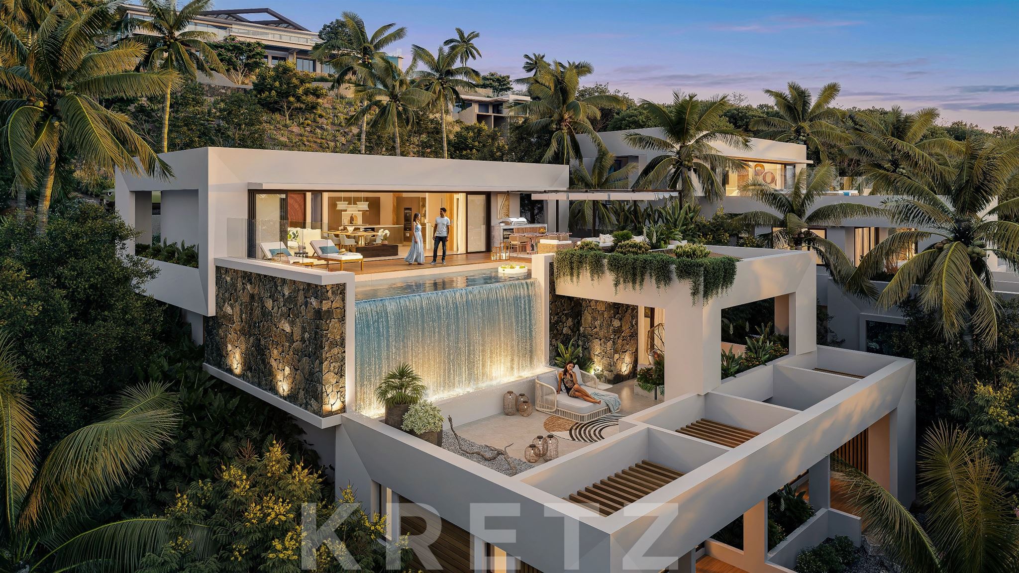 Contemporary 4-bedroom villa with panoramic views of the ocean and Le Morne