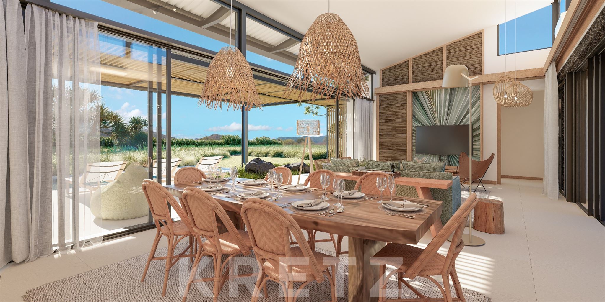 Contemporary villa currently under construction on a golf course