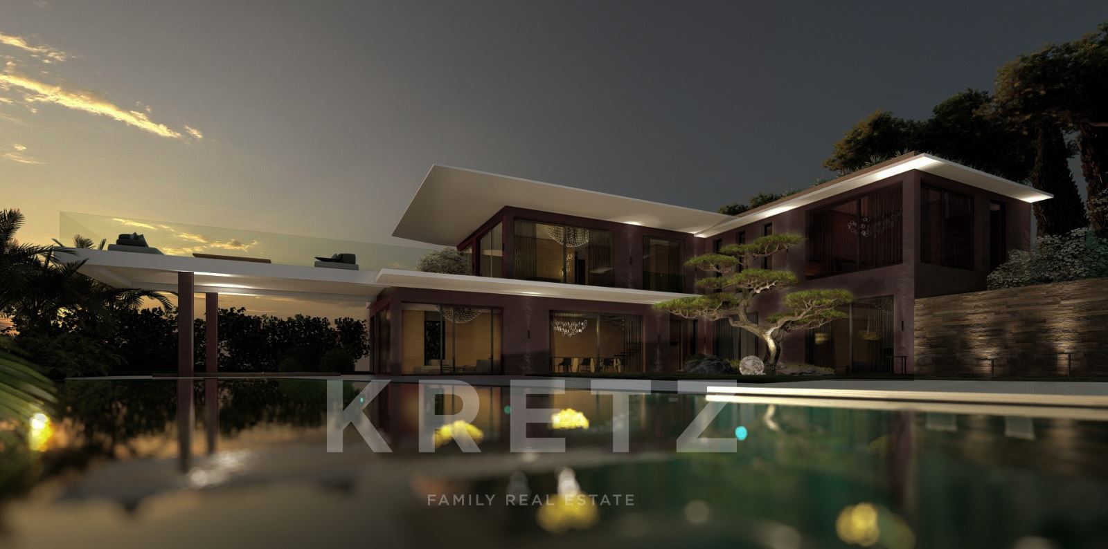 New villa with panoramic sea and mountain views