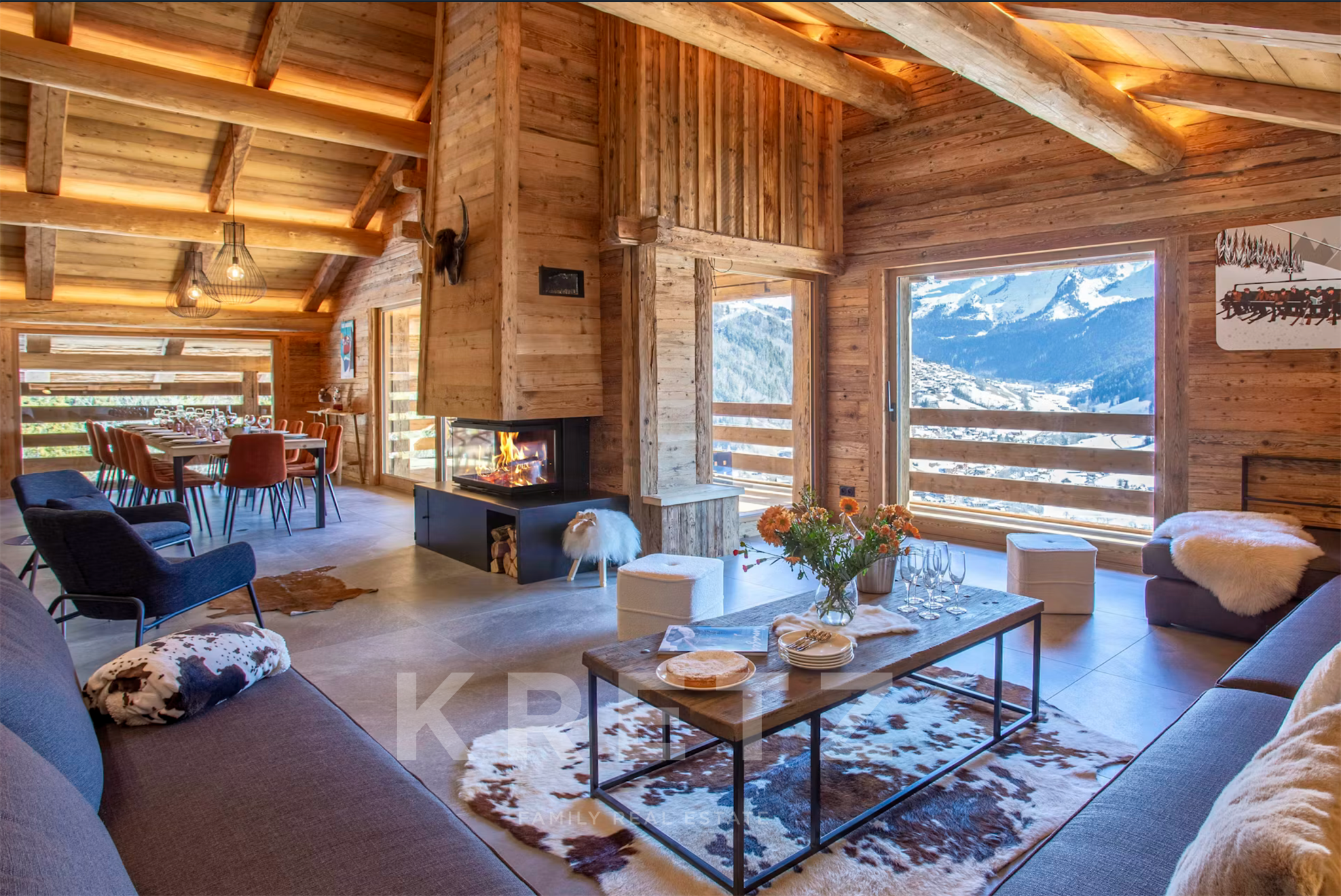 Le Grand-Bornand – exceptional chalet with swimming pool, spa, gym and panoramic views over the Arav