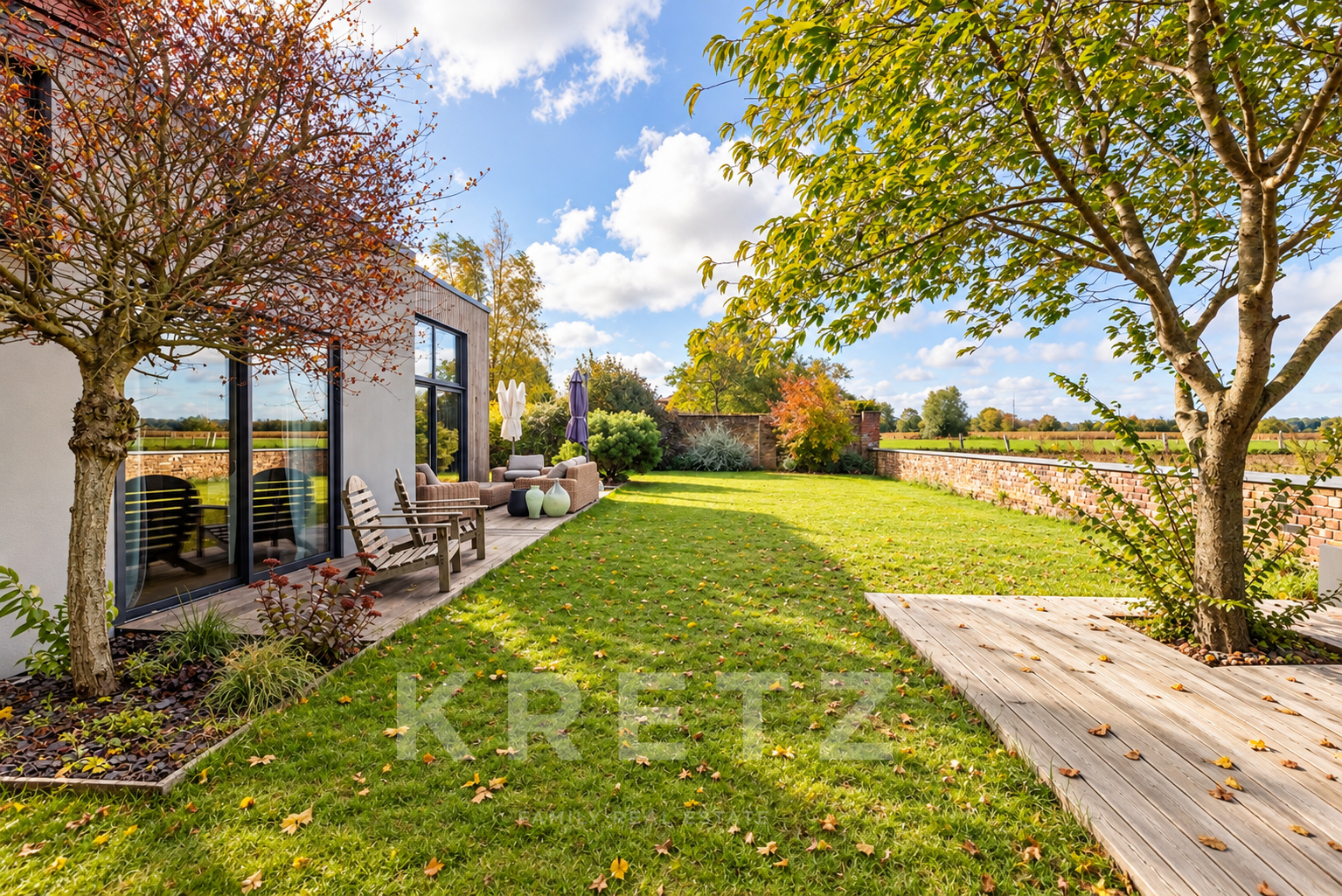 Villa contemporaine avec vue dégagée sur la campagne