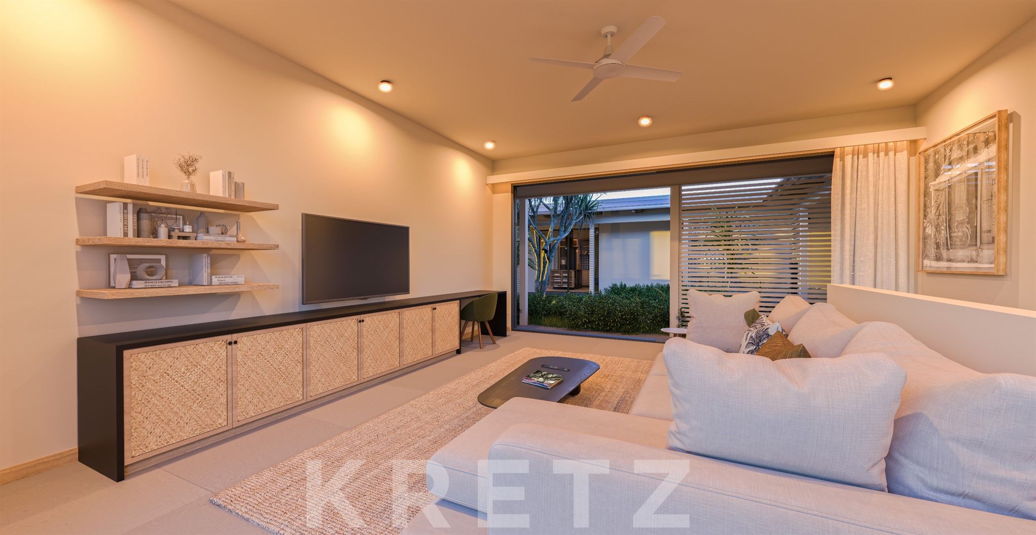 Contemporary villa with views of the golf course and sunsets in Rivière Noire