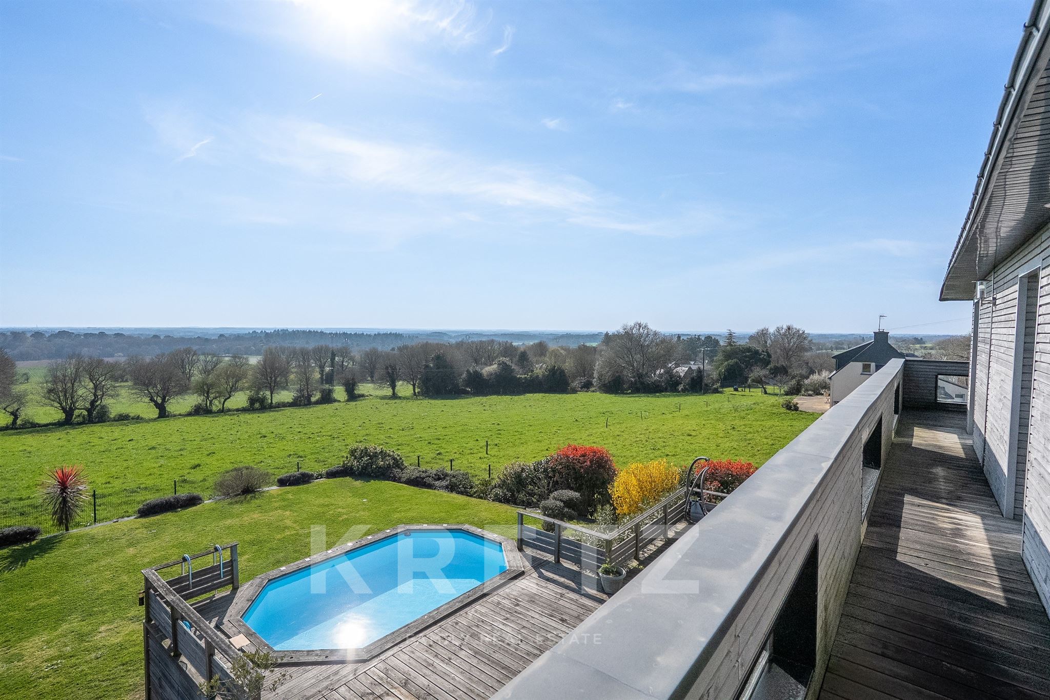 Maison avec vue dominante sur campagne et Golfe du Morbihan - Berric
