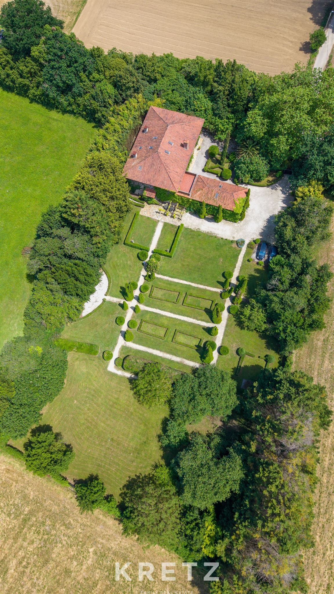 Renaissance palace of Cantabria from the 16th century with Renaissance gardens