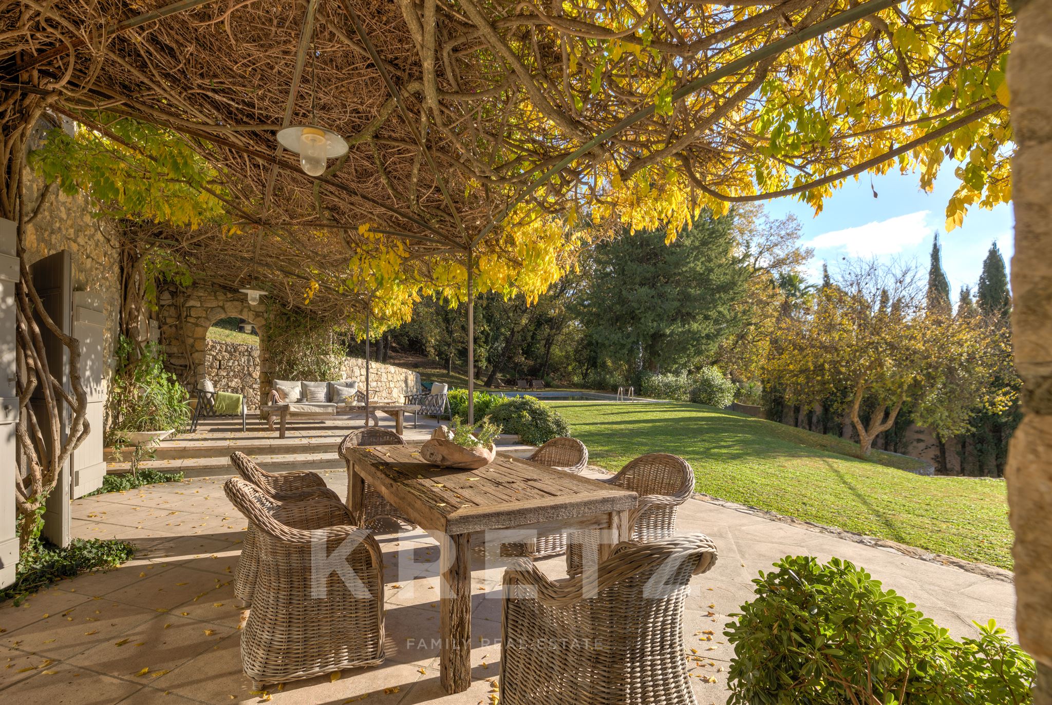19th-century stone farmhouse with guest house